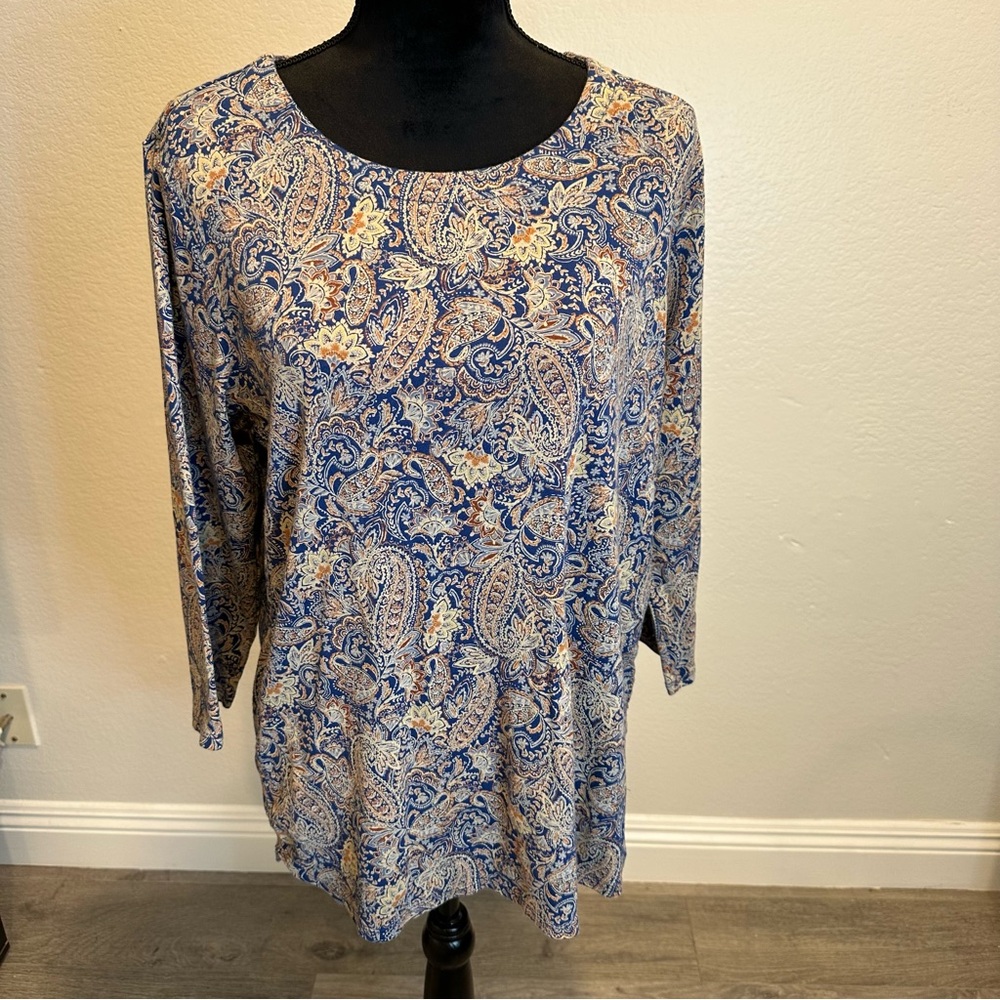 J. Jill Paisley Print Women's Top - Size XL